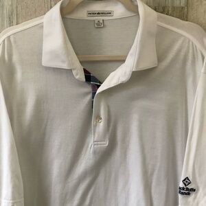 PETER MILLAR White Black Butte Ranch Embroidered Polo Shirt Men's size XL - NEW